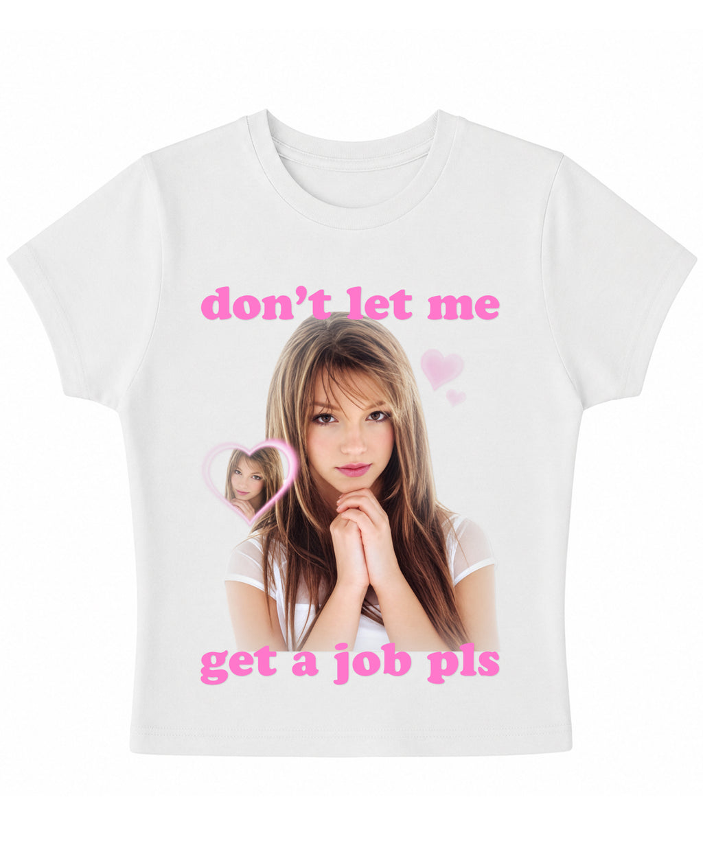 White Baby Tee Front Design